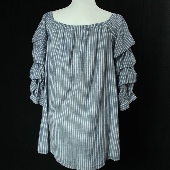 AE | Blue & White Stripped Dress | Sz M - Picture 9 of 13